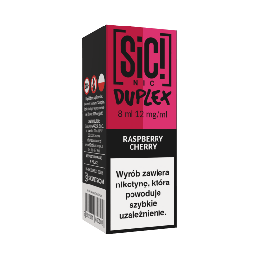 Liquid SIC! NIC 8ml - Raspberry Cherry 12mg -zdjęcie numer 1