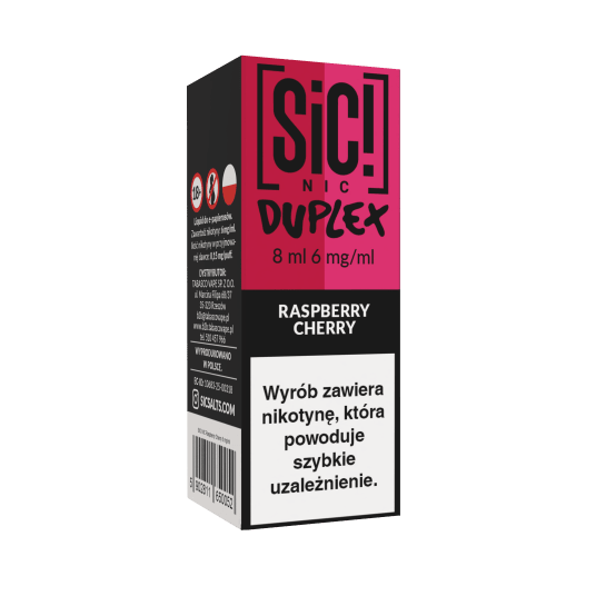 Liquid SIC! NIC 8ml - Raspberry Cherry 6mg -zdjęcie numer 1