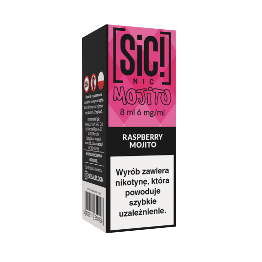 Liquid SIC! NIC 8ml - Raspberry Mojito 6mg -zdjęcie numer 1