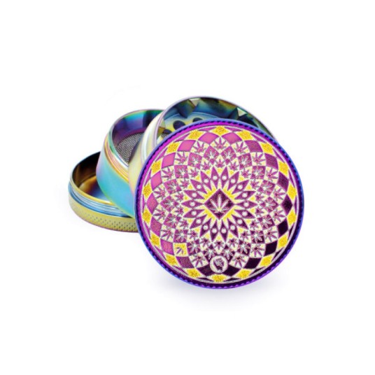 Młynek Metalowy FIRE FLOW Rainbow Pattern 4cz 50mm -zdjęcie numer 1