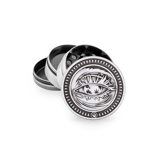 Młynek Metalowy FIRE FLOW Silver Faded 4cz 50mm -zdjęcie numer 1
