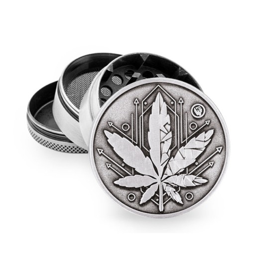 Młynek Metalowy FIRE FLOW Silver Geometri 4cz 50mm -zdjęcie numer 1