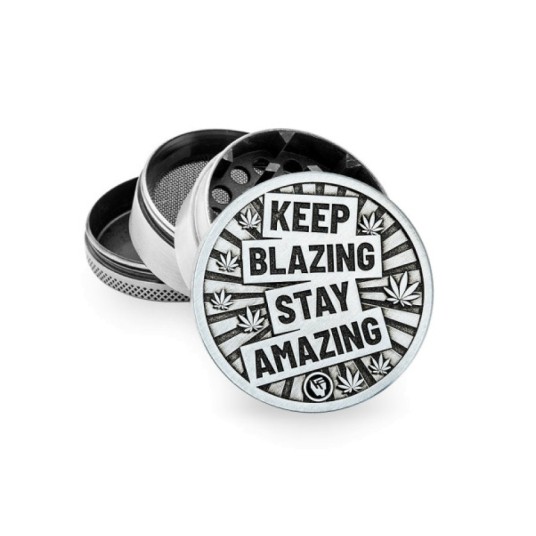 Młynek Metalowy FIRE FLOW Silver Keep 4cz 50mm -zdjęcie numer 1