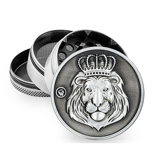 Młynek Metalowy FIRE FLOW Silver Lion 4cz 50mm -zdjęcie numer 1