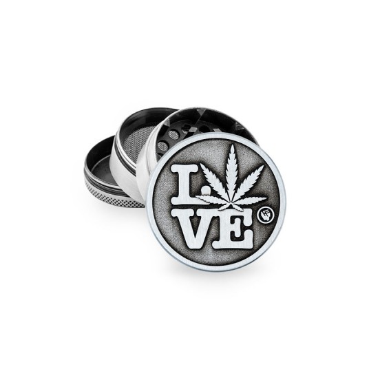 Młynek Metalowy FIRE FLOW Silver Love 4cz 50mm -zdjęcie numer 1