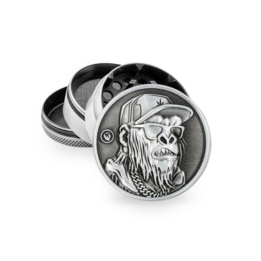 Młynek Metalowy FIRE FLOW Silver Monkey 4cz 50mm -zdjęcie numer 1