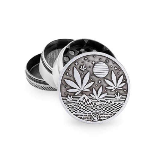 Młynek Metalowy FIRE FLOW Silver Space 4cz 50mm -zdjęcie numer 1