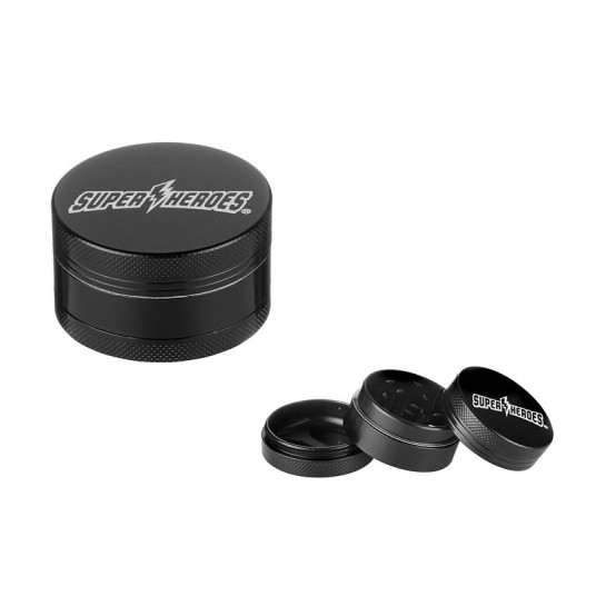 Młynek Metalowy SUPER HEROES Black 3cz 50mm -zdjęcie numer 1