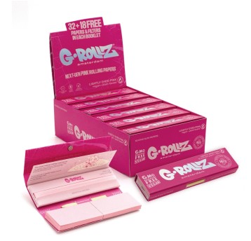 Bibułki G-ROLLZ Lightly Dyed Pink + Filtry