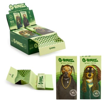 Bibułki G-ROLLZ Reggae Rap Green Hemp Tips & Tray