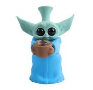 Bongo Silikonowe BABY YODA Stojący Niebieski 13cm