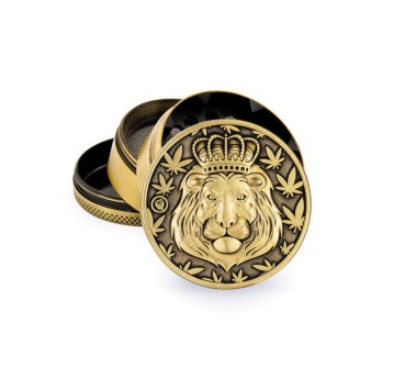 Młynek Metalowy FIRE FLOW Gold Lion 4cz 50mm
