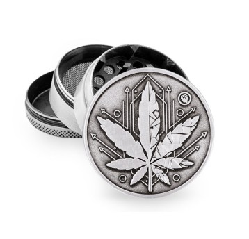 Młynek Metalowy FIRE FLOW Silver Geometri 4cz 50mm