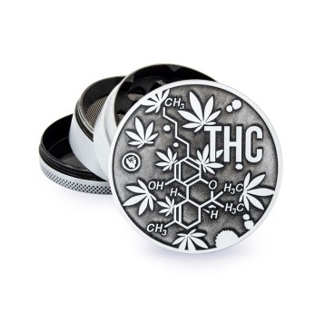 Młynek Metalowy FIRE FLOW Silver Molecule 4cz 60mm
