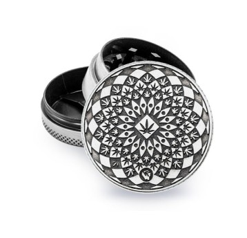 Młynek Metalowy FIRE FLOW Silver Pattern 3cz 40mm