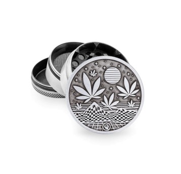 Młynek Metalowy FIRE FLOW Silver Space 4cz 50mm