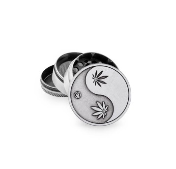 Młynek Metalowy FIRE FLOW Silver Yin Yang 4cz 50mm